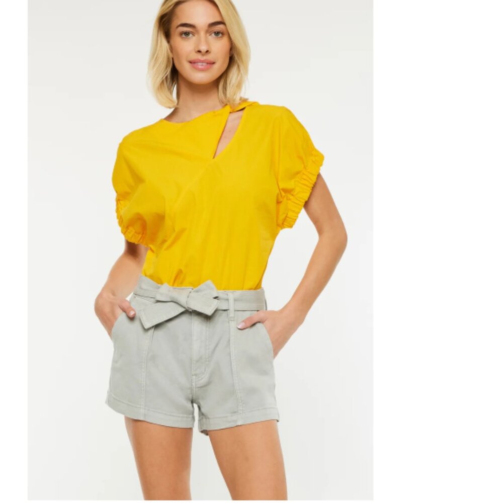 NWT KANCAN Amber High Rise Shorts Green Size 29